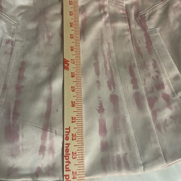 Venus Tie dye faux suede Pink asymmetrical front zip Lined Sz M women’s jacket - Picture 7 of 10